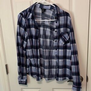 Rue21 Blue and Pink Checkered Shirt